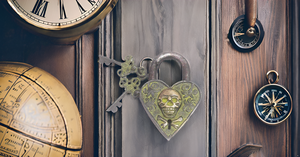 Antique Finished Brass <b>Padlocks</b> with Two Keys Beautiful Man Skull Engraved Gym Sports and School Employee Locker Locks - Product Image 3