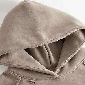 Sweat-shirts pour hommes en molleton de coton mélangé, écologiques, coupe-vent, lavés à l'acide, tendance, vêtements d'hiver, grande taille - Product Image 6