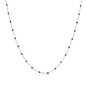 Collier chaîne en argent sterling 925 turc fait main, plaqué or et rhodium, avec design émaillé bleu foncé, vente en gros - Product Image 5