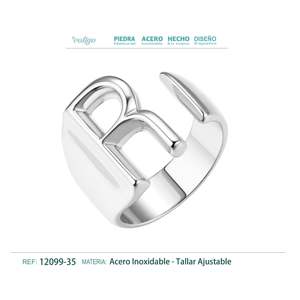 Anelli moda in acciaio lettera R accessori in metallo eleganti e durevoli - Product Image 1