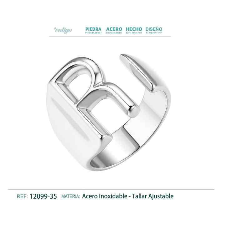 R Letter Steel Fashion Rings Stylish and Durable Metal Accessories