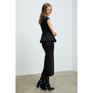 GRIMELANGE TALINDRA Women's <b>Midi</b> Length Front Pensli Back Deep <b>Slit</b> Detail Pencil <b>Skirt</b> - Product Image 6