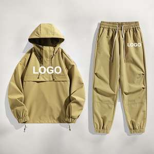 Conjuntos OEM con cremallera para hombre, pantalones cortos cortavientos personalizados de dos piezas y chaqueta, conjunto corto cortavientos de dos piezas de nailon reflectante - Product Image 5