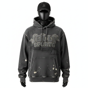 Sweat à capuche en molleton de coton lourd de qualité supérieure pour homme, 380 GSM, lavé, charbon de bois, toucher doux, logo brodé personnalisé, sweat à capuche basique - Product Image 6