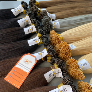 Precio al por mayor Keratin Bond I U V Flat Tip Extensiones de cabello humano 100 gramos/paquete Varios colores Genius Weft - Product Image 4