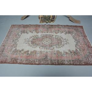 Tapis vintage 4,1x6,9 pieds, tapis persan turc en laine rouge - Product Image 3