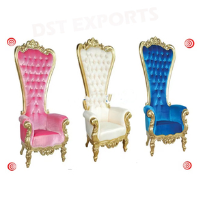 Chaise de mariage royal en métal doré à dossier haut chaises royales meubles chaises royales design en métal - Product Image 1
