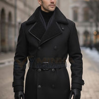 Abrigo de Hombre de Lana, Estilo Moderno, Corte Entallado, Ecológico, Transpirable, con Ribete de Piel, Ligero, en Tela de Poliéster, para Venta en Línea