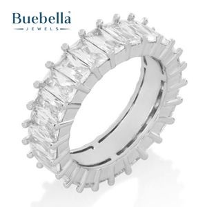 Venta caliente 925 Plata y 18K Chapado en oro VVS Moissanite Baguette Diamond Eternity Band Anillo para hombres y mujeres - Product Image 3