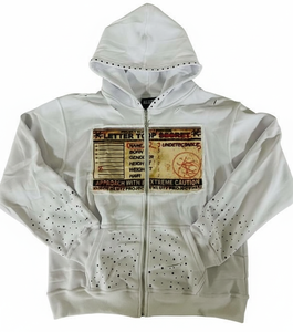 Sudaderas con Capucha Extra Grandes con Cierre y Logotipo Personalizado Impreso en DTG con Pedrería para Hombre, 100% Algodón, 400 g/m², en Varios Colores - Product Image 3