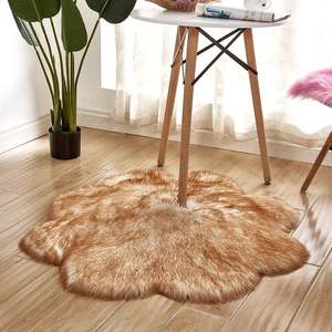 Tapis moelleux personnalisé à motif floral en mélange de soie et de laine, lavable en machine, tapis d'appoint pour chambre d'enfant, idée cadeau pour la maison - Product Image 1