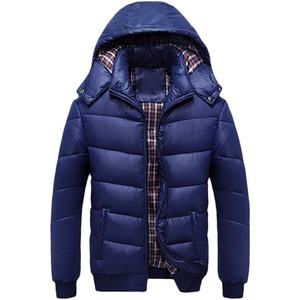 Parka ligera y resistente al agua personalizada para hombre, chaqueta acolchada empacable con capucha de invierno para el trabajo, a prueba de viento, gruesa y cálida - Product Image 1