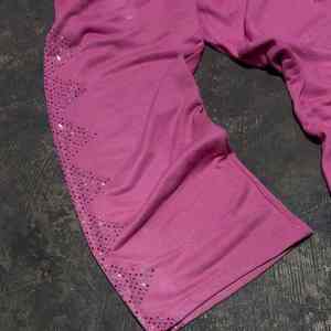 Strass personnalisé imperméable numérique imprimé Double taille sueur acide lavé pantalons décontractés hommes jambe large sport Jogging évasé - Product Image 2