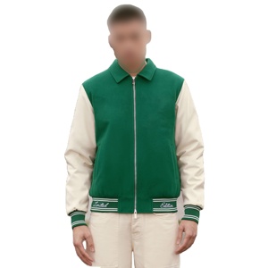 Veste universitaire classique minimaliste pour hommes College Slim-Fit Pastel couleur printemps toile légère Logo avant personnalisé - Product Image 1