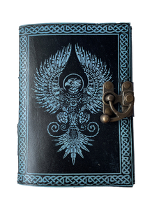 Journal en cuir véritable imprimé Blue Phoenix Design Antique Book Of Shadows Notebook & Sketch Book Journal vierge avec laiton C-Lock - Product Image 2