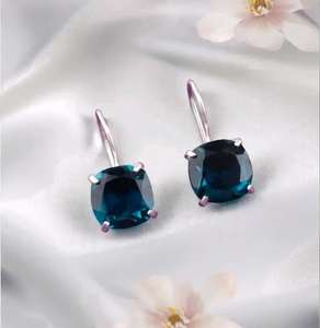 Boucles d'oreilles pendantes en apatite, pierre précieuse, argent sterling 925, bijoux fantaisie, cadeau d'anniversaire pour femme - Product Image 2