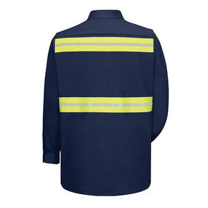 T-shirts de sécurité de travail haute visibilité personnalisés en gros, hommes, unisexe, boutonnière, bandes réfléchissantes, LED clignotante, classe 1 ANSI - Product Image 5