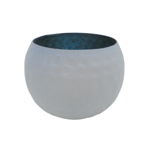 Support votif en fer rond élégant avec bocal en verre fait à la main en feuille Aqua pour l'éclairage de Noël bougeoir vide pour la décoration - Product Image 1