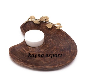 Venta al por mayor artesanía Accacia astillas de madera y cuenco de inmersión acabado marrón oscuro natural para hoteles - Product Image 2