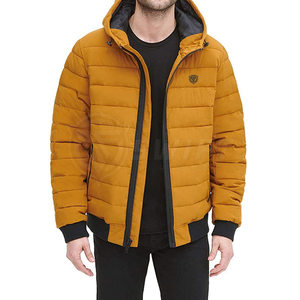 Blouson matelassé à capuche coupe ajustée pour homme, nouvelle collection, coupe-vent et respirant, séchage rapide, mode hiver, personnalisable avec étiquette privée, fermeture éclair intégrale - Product Image 4