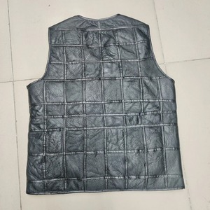 2025 véritable peau de mouton en cuir véritable gilet hommes noir gilet mâle sans manches veste épais moto gilet Multi poche fermeture éclair - Product Image 5