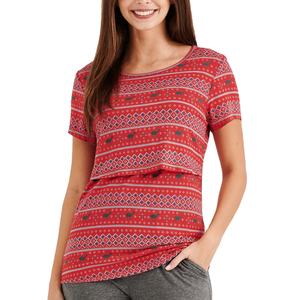 Top vente col rond manches courtes maternité allaitement chemises/hauts pour femmes Blouses et chemises - Product Image 1