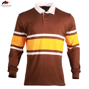 Gran oferta, camiseta de Rugby profesional personalizada para adultos, 100% de algodón, transpirable, de manga larga, Rugby para Polo con Jersey de rayas - Product Image 5