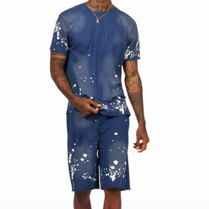 Conjunto Deportivo de Verano para Hombre, Camiseta y Pantalones Cortos, Ropa Deportiva Informal de Dos Piezas para Entrenamiento, Gimnasio, Ejercicio, Uso Diario - Product Image 3