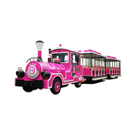 Nouveau train touristique sans rails au design attrayant pour centres commerciaux et parcs d'attractions, capacité de 40 personnes, vitesse réglable de 1 à 25 km/h