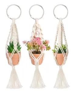 Macrame Plant Hanger Cotton Rope Flower Pot Holder for Indoor Outdoor Balcony Garden and Home Decor