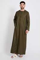 Nouveau design Abaya Thobe style modeste pour hommes, vêtements traditionnels musulmans de couleur unie de grande taille, coton du Pakistan, longueur cheville