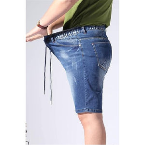 Nuevos pantalones cortos de mezclilla cortos informales elásticos a la moda para hombre, pantalones cortos de mezclilla azul y negro, ropa de calle alta, pantalones cortos de mezclilla para hombre - Product Image 3