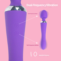 Masseur vibrant rechargeable double extrémité 10 modes étanche en silicone pour point G et clitoris pour femmes