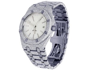 Montres unisexes haute couture personnalisées en moissanite blanche et diamants fins pour hommes, style hip hop, style glacé antique - Product Image 5