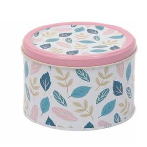 1.2L Leaf Pattern round <b>Decorative</b> <b>Storage</b> <b>Box</b> Ø140x90 mm - Product Image 1