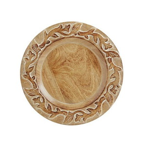 Meilleure vente plaque de chargeur en bois design unique bois de taille moyenne sous les assiettes accessoires cadeaux assiettes de chargeur en bois massif - Product Image 6