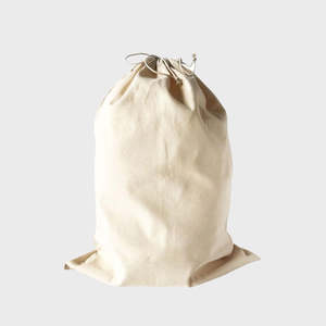 Grand sac en coton naturel de 8 oz avec cordon de serrage, biologique, recyclable, réutilisable, impression par transfert thermique avec logo personnalisé pour le rangement d'artisanat - Product Image 1