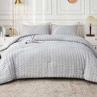 Parure de lit 4 pièces en microfibre de polyester tissée, douce et respirante, avec poches profondes, idéale pour dortoir et chambre d'amis
