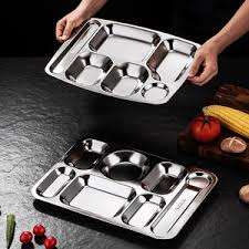 Placa metálica de primera calidad con cinco compartimentos para cada plato separado con tamaño y diseño personalizados utilizados en cocinas domésticas - Product Image 2