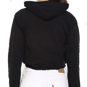 Sweat-shirt à capuche court personnalisé pour femme, haut court, streetwear décontracté, pull tendance - Product Image 2