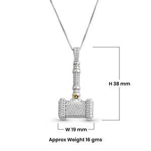 จี้ฮิปฮอปทรงค้อนล็อกเก็ตธอร์ที่สวยงามแบบใหม่925ตามสั่งสีเงินและเพชรโมอิสซาไนต์ที่ยอดเยี่ยม - Product Image 6