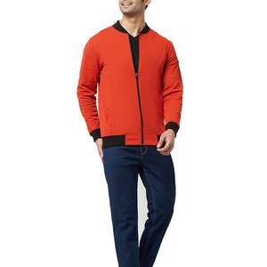 Chaqueta de Bombardero a prueba de viento de poliéster personalizada de alta calidad, chaqueta de bombardero de invierno con cierre de cremallera de último diseño liso para hombres - Product Image 5