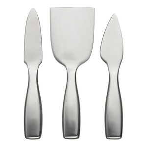 Ensemble de couverts de haute qualité 2025, 4 pièces, finition mate, acier inoxydable, couteau à fromage, couteau à beurre, acier poli miroir, argenté - Product Image 3