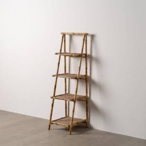 Étagères durables à 3 niveaux pour magasin de détail boutique magasin étagère organisateur sur pied en bambou naturel - Product Image 2