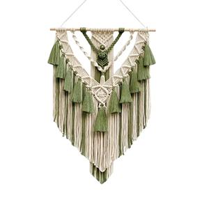 Moderno Tapiz de Macramé Blanco con Varilla de Madera para Decoración Boho del Hogar, Sala de Estar, Dormitorio y Exhibición de Mesa, desde India - Product Image 3