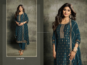 Pure Jecard Viscos con Siqvance Work Designer Traje pakistaní Ropa de fiesta de seda Vestido de diseñador de boutique de moda al mejor precio - Product Image 2