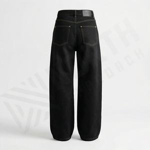 Jeans décontractés droits en denim extensible pour femmes, qualité supérieure, taille haute pour un confort quotidien, couleur personnalisée - Product Image 2