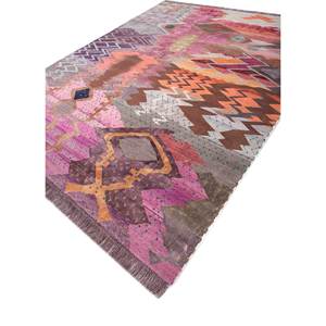 Alfombra de Lana y Seda de Bambú Anudada a Mano Freedom Manchaha Rosa Púrpura, Geométrica, 9x12, para Decoración de Sala de Estar, 10 mm - Product Image 2