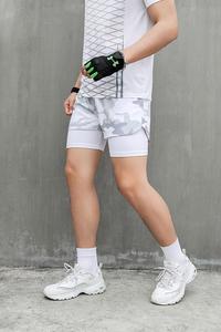 กางเกงออกกำลังกายขาสั้นสำหรับผู้ชายกางเกงออกกำลังกายขาสั้นระบายอากาศได้ลายพราง2ใน1ยิมไซส์ใหญ่พิเศษจัดส่งเร็ว - Product Image 5