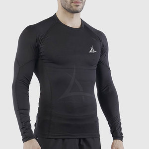 Vente en gros Chemises de compression pour hommes-Vêtements d'entraînement respirants et écologiques en spandex/polyester à manches longues - Product Image 4